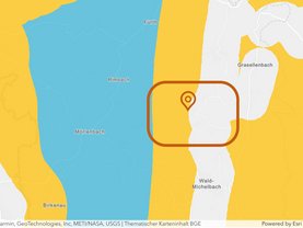 Auszug BGE-Navigator mit GeoLaB-Erkundungsbereich